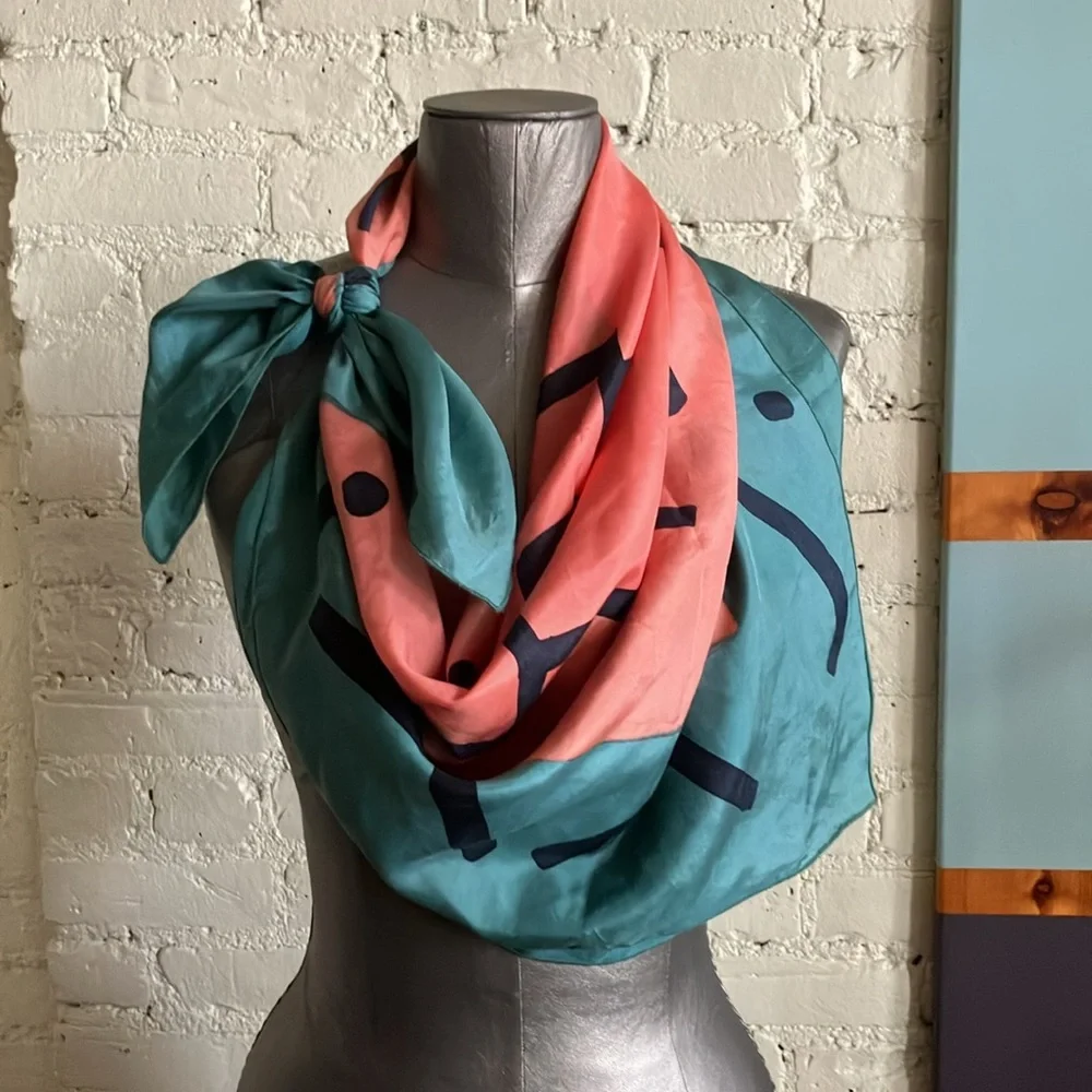 Vintage large square scarf graphic Southwestern vibes